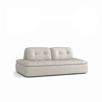 Ensemble de canapés en velours crème français, carré, réglable, double face, rembourré en éponge, OEM pour salon, hôtel et mobilier de café