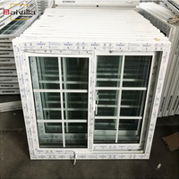 Ventanas de PVC de Diseño Europeo Americano, Ventana Corredera de Doble Vidrio con Persiana Integrada