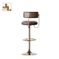 Chaise de bar de luxe de style moderne pour hôtel, restaurant, villa, salle à manger, cadre en métal, rembourrage en tissu, chaise haute, mobilier