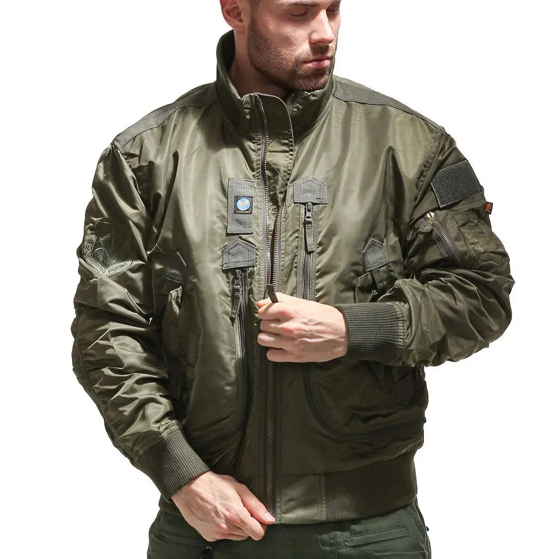 Jaqueta bomber preta masculina, de alta qualidade, multi cores, design de voo, para rua