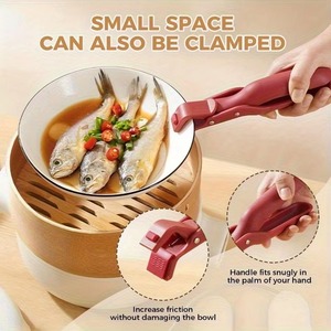 1 pièce Pince anti-brûlure antidérapante pour plats chauds, bols, poêles, friteuses, cuiseurs vapeur et fours - Product Image 4