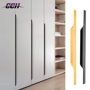 Customized modern aluminum drawers wardrobes furniture handles edge sealing finger edge hidden handles