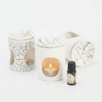Diffuseur de Cire Minimaliste en Céramique Effet Marbre Noir - Brûleur d'Huile à Bougie Chaude Élégant à Texture de Pierre pour Décoration Intérieure et Aromathérapie Spa