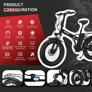 Bicicleta de montaña eléctrica plegable de 20 pulgadas 36v48v, bicicleta de Cross eléctrica de neumáticos gruesos con Motor de cubo trasero, bicicleta eléctrica plegable - Product Image 2