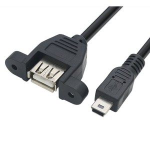 Adaptador Mini USB a USB Hembra con Orificio para Tornillo para Cable de Datos de Teléfono Móvil - Product Image 1