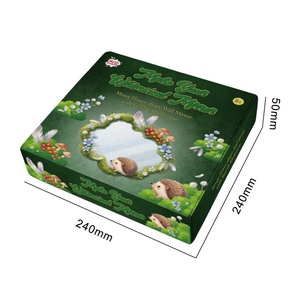 <span class=keywords><strong>Miroir</strong></span> artisanal OEM irrégulier en forme <span class=keywords><strong>de</strong></span> nuage moussant 13x20cm avec motifs fruits et animaux pour activités artistiques des enfants, usage <span class=keywords><strong>homme</strong></span> et femme - Product Image 2