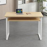 Bureau double pour étudiants pour salle de classe universitaire, mobilier scolaire en bois avec structure métallique