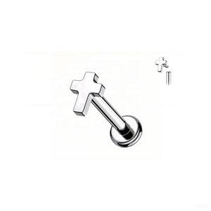 Piercings de Titanio F136 con Rosca Interna, Joyería para Cartílago con Forma de Corazón, Estrella, Luna y Flor - Product Image 5