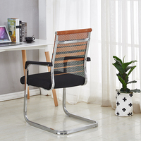 Chaises de salle d'attente de bureau pour visiteurs, en tissu maillé noir de haute qualité, avec structure en acier inoxydable