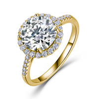 Bague de fiançailles en argent sterling 925 avec halo de moissanite, taille ronde 9 mm, 3,3 carats, bijoux fins personnalisés pour femmes, vente en gros, fabricant