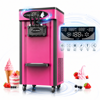 Fabricant de machine à crème glacée automatique commerciale professionnelle Machine à crème glacée verticale molle à 3 saveurs