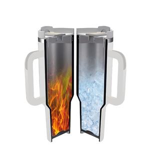 Bouteille d'eau isotherme à double paroi en silicone et acier inoxydable de 40 oz avec poignée, personnalisable avec logo, facile à transporter pour l'extérieur - Product Image 5