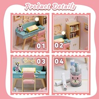 Hamaileon Personnalisez Votre Chambre Exclusive : Kit de Maison de Poupées Miniature en Bois à Monter Soi-Même avec Housse Anti-Poussière et Éclairage LED – Puzzles pour Adultes