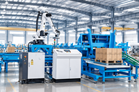 Machine de palettisation robotisée automatique à grande vitesse, capacité de 800 à 1200 cartons/heure, ligne de production de palettisation industrielle pour boîtes en carton