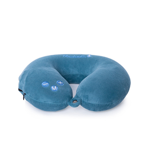 Bewalker U-vormig Muziek Bluetooth Nekkussen van Traagschuim Reiskussen met Aangepast Logo en Gebreid <span class=keywords><strong>Design</strong></span> voor in het Vliegtuig - Product Image 4