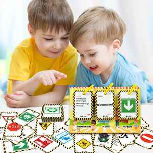 Tarjetas Educativas de Tráfico para Preescolar, de Doble Cara, 72 Piezas, Tarjetas con Señales de Tráfico, Tabla de Volteo para Niños - Product Image 1
