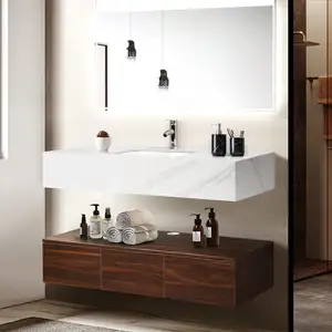 Modern Wall Bathroom Vanity Cabinets With Sink Furniture Supplier Luxury Single Sink Bath Vanities Set Floating