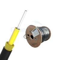 Cable de caída FTTH, tipo redondo, cable de caída de una sola chaqueta, 1 núcleo, amortiguador apretado, hilo de aramida, Cable de Internet redondo de alta resistencia a la tracción