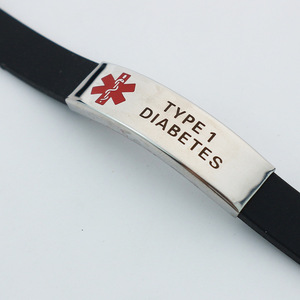 Gelang tali silikon medis kustom desain lengkungan terguncang dapat disesuaikan untuk tipe 1 Tipe <span class=keywords><strong>2</strong></span> jimat Fashion bebas <span class=keywords><strong>diabetes</strong></span> - Product Image 2