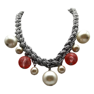 Big Pearl Clothing Necklace Fancy <strong>Costume</strong> Necklace No Fade No rust Jewelry Weave Handmade <strong>Jewellery</strong> - Product Image 3