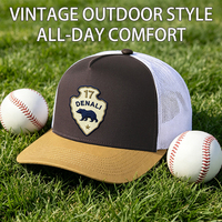 Casquette de baseball Heycap 5 panneaux en daim et maille, style trucker, avec logo personnalisé, profil haut, brodée, snapback