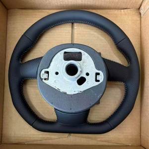 Volante de coche de cuero completo con costuras blancas y perforaciones parciales, con calefacción, para Audi <span class=keywords><strong>2013</strong></span> 2015 B8 A7 S5 Rs4 <span class=keywords><strong>s</strong></span> <span class=keywords><strong>Line</strong></span> A5 8t B9 S4 - Product Image 5