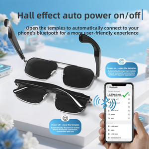 Gafas Inteligentes con IA, Encendido/Apagado Automático, Diseño <span class=keywords><strong>de</strong></span> Bisagra Metálica, para Escuchar Música, Traducción <span class=keywords><strong>de</strong></span> Conversaciones, Gafas Vestibles - Product Image 2