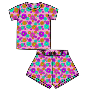 FANCY MONKEY, Nueva Colección en Oferta, Conjuntos de Ropa Casual para Niñas, de Bambú/Algodón Orgánico, Manga Corta, Estampado Múltiple, Corte Holgado - Product Image 1