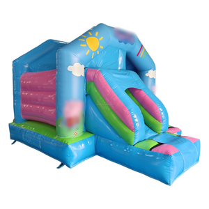 Commerciale all'aperto buttafuori giochi infantili Peppa cartone animato maiale gonfiabile <span class=keywords><strong>casa</strong></span> di rimbalzo con scivolo gonfiabile Combo per i bambini - Product Image 3