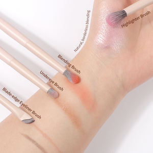 Juego de Brochas de Maquillaje de 12 Piezas de Alta Calidad, Color Rosa Claro, Pelo Sintético, Mango de Madera Mate, Logotipo Personalizado, <span class=keywords><strong>para</strong></span> Rostro y Corrector - Product Image 6