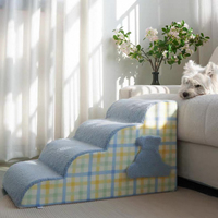 Vente directe d'usine : escalier pour animaux de compagnie en mousse à mémoire de forme de haute qualité, avec revêtement en velours amovible et lavable, pour chiens et chats.