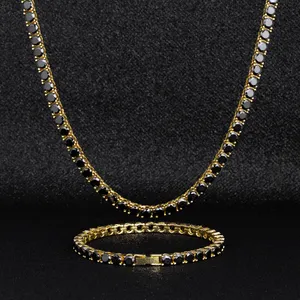 KRKC collan burattato dans cristallo donna uomo au point oro <span class=keywords><strong>18</strong></span> k argento 925 hip hop personalizzate personalizzabili <span class=keywords><strong>chaîne</strong></span> de tennis - Product Image 4