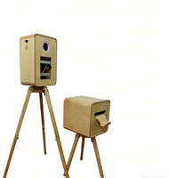 Photomaton portable sur mesure pour smartphones, design vintage, en bois, impression instantanée, télécommande WIFI/Bluetooth