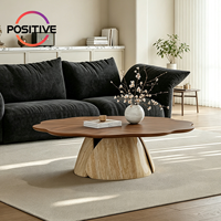 Table basse en forme de pétale de style Mid-Century, design Wabi Sabi, mobilier de luxe pour salon, fabrication OEM