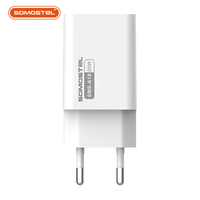 Somostel pengisi daya cepat QC3.0 colokan US steker EU untuk pengisi daya ponsel iPhone XR OEM USB dompet Celulares 2025