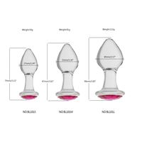 Jouet sexuel en verre orné de pierres précieuses rose rouge, taille S/M/L, ensemble de plug anal, jouets pour adultes, boutique de sex-shop