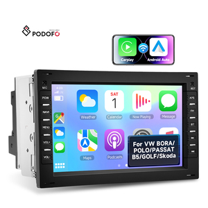 วิทยุติดรถยนต์ Podofo 4+64G 7 นิ้ว สำหรับ <span class=keywords><strong>VW</strong></span> Passat Golf MK5 MK6 Jetta T5 EOS POLO Touran Seat รองรับ Wireless CarPlay/Android Auto/GPS/WiFi แบบ OEM - Product Image 1