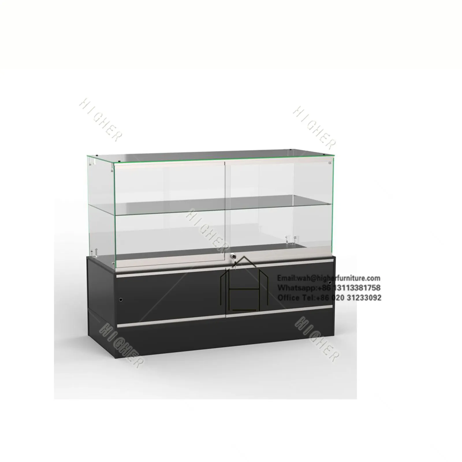 Tiroir armoires en verre personnalisable en acier inoxydable pour magasin de musée