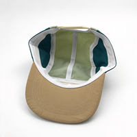 Topi 5 Panel Warna Kombinasi Kustom, Bahan Nylon Ringan Cepat Kering, Cocok untuk Camping dan Aktivitas Luar Ruangan, Dilengkapi Logo Patch Tenun, dan Tali Pengikat yang Dapat Disesuaikan