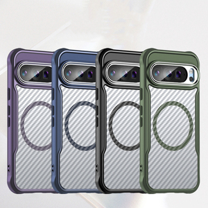 For <strong>Google</strong> Pixel 9 Pro XL 8A 9A Carbon <strong>Fiber</strong> Pattern Matte PC TPU Shockproof Magnetic Wireless Charging Phone Case - Product Image 1