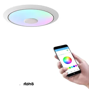 发光二极管音乐吸顶灯蓝牙扬声器应用手机调光器RGB 12w 24w 36w发光二极管吸顶灯