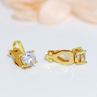 Clips de oreja de Latón chapado en oro de 18 quilates de 6mm de alta calidad, joyería de boda con imán perforado para mujeres y hombres, pendientes con Clip de oreja de moda plana