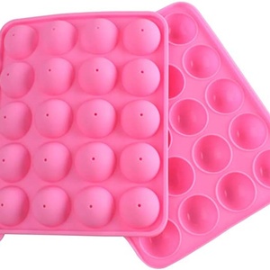 Molde de silicona de 20 cavidades para cupcakes, piruletas y cake pops, color rosa, para fiestas - Product Image 1