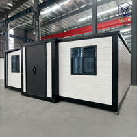 Maison conteneur extensible à double aile de 40 pieds, structure en acier étanche, préfabriquée, avec 3 chambres, structure en acier galvanisé Ray-Zen