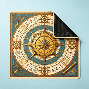 Tapis de Mahjong Thème <span class=keywords><strong>Café</strong></span>, Imprimé Bibliothèque Vintage, Tapis de Table Antidérapant pour Jeu de Mahjong Américain, Jeux de Société pour Fêtes Familiales - Product Image 4