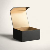 Boîtes cadeaux rigides pliables noires avec impression personnalisable pour les demandes personnalisées des marchés de cadeaux d'affaires de luxe