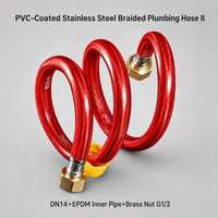 Tuyau tressé en aluminium recouvert de PVC rouge et bleu anti-éclatement de 1/2 pouce