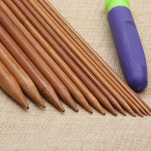 Ensemble d'Aiguilles à Tricoter Droites en Bambou Carbonisé de 35 cm, Norme Nationale, pour Pulls, Fils, Écharpes, Chapeaux et Accessoires de Couture - Product Image 4