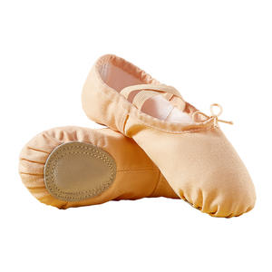 Kadınlar için günlük eğitim bale ayakkabıları tuval bale dans ayakkabıları balo salonu dans düz ayarlanabilir askıları yumuşak Soled spor ayakkabıları - Product Image 1