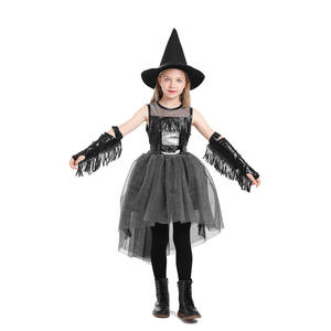 BAIGE Halloween Girls 'RAVEN WITCH Performance Wear Gothic Style Crow Costume con falda hinchada Black Pompous Dovetail Dress - Product Image 3